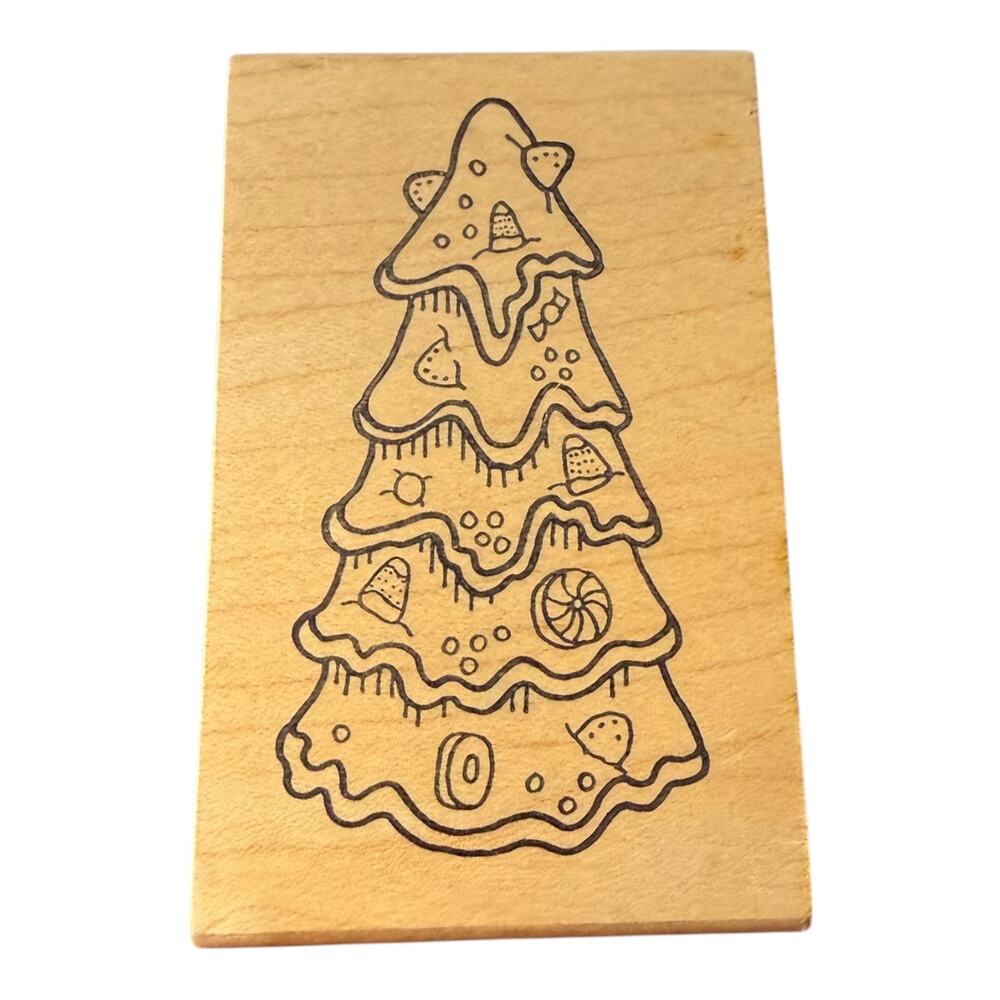 Great Impressions Candy Decorated Christmas Tree E239 Rubber Stamp